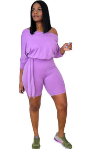(S-XXL) 💋 Casual Solid Color Bandage Athleisure Romper