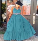 (S-L) 💋 Women Sleeveless Ruffle Sling Maxi Loose Swing Dress