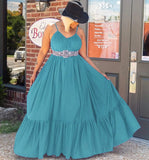 (XL-5XL) 💋 Women Sleeveless Ruffle Sling Maxi Loose Swing Dress