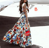 (S-XL) 💋 Women Boho Style Floral Crop Camis And Maxi Skirt set